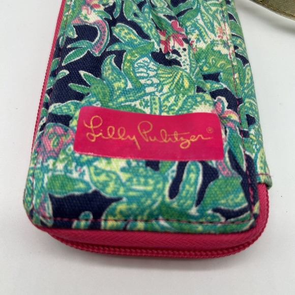 Lilly Pulitzer Tiki Palm Wristlet Colorful Floral Pattern Women's Wallet - Picture 2 of 6